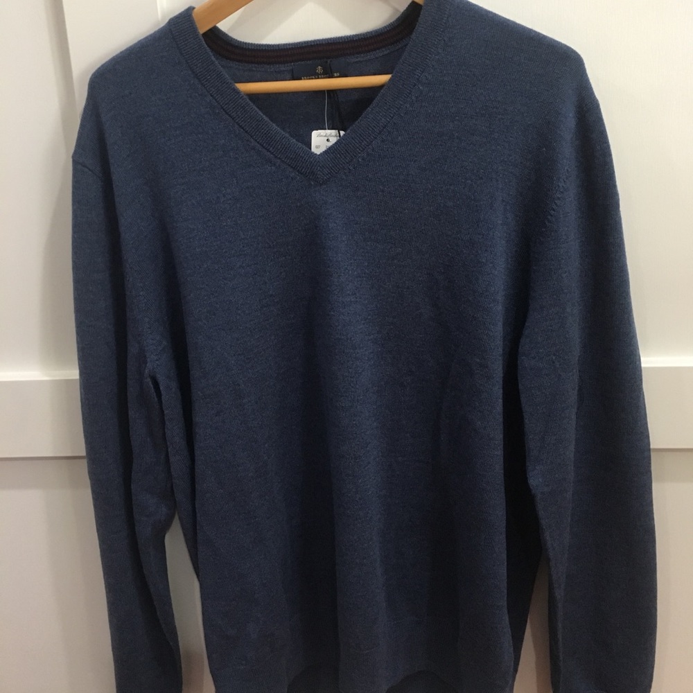 Brand NWT- Brooks Brothers 100% Merino Wool Sweatr - Picture 1 of 4